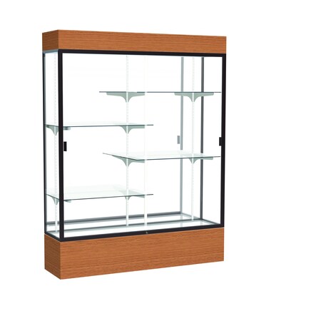 Ghent Lighted Floor Display Case 60x80x16, Mirror, Dark Bronze 2175MB-BZ-MK